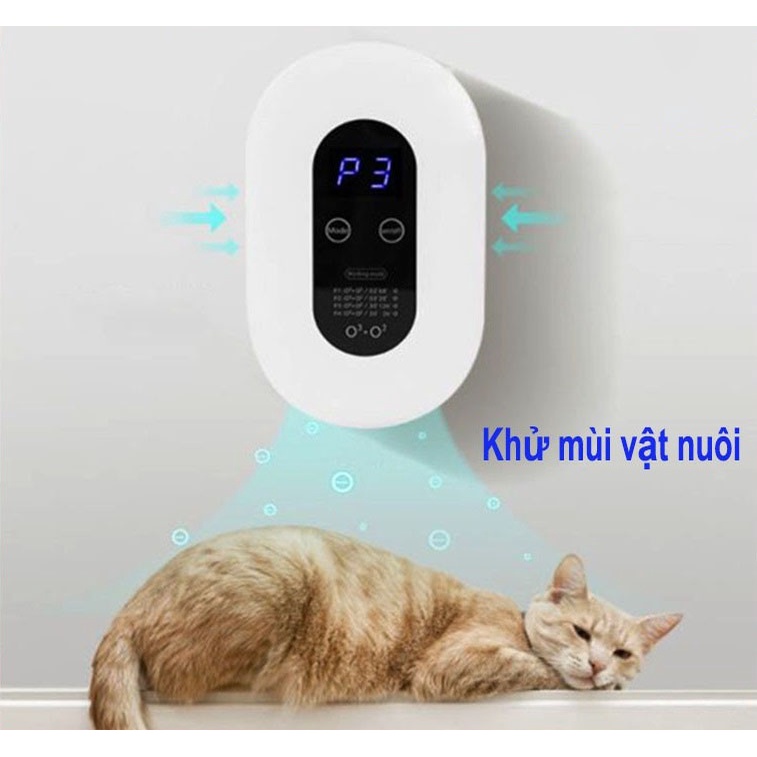 Máy lọc không khí mini ozone ion âm 5 chế độ khử mùi hôi nhà vệ sinh toilet nhà bếp phòng ngủ mùi chó mèo thuốc lá- QC01