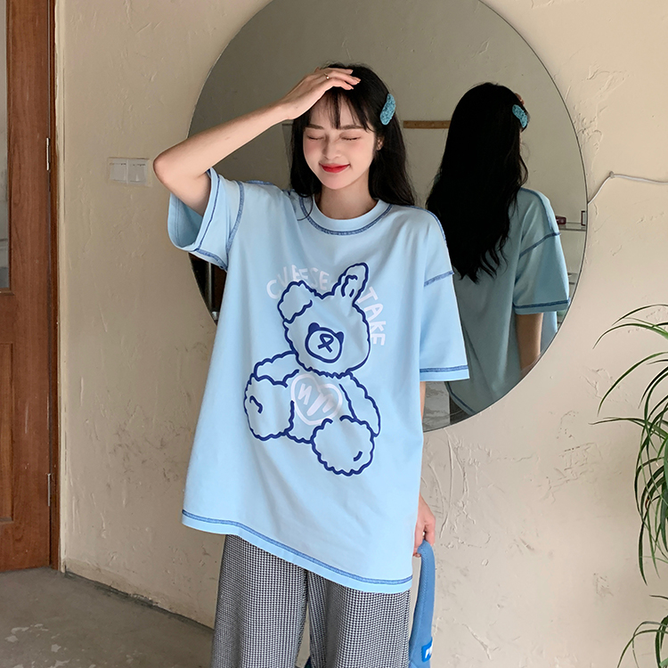 Áo Thun Ngắn Tay In Chữ Nhiều Màu Cho Nữ