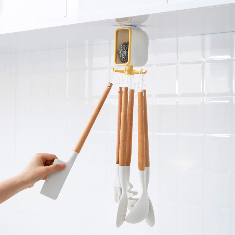 Giá Treo Đựng Đồ Nhà Bếp Dán Tường Xoay 360 Độ Treo Đồ Đa Năng 𝐃𝐀𝐈𝐐𝐔𝐀𝐍𝐆𝐆𝐑𝐎𝐔𝐏