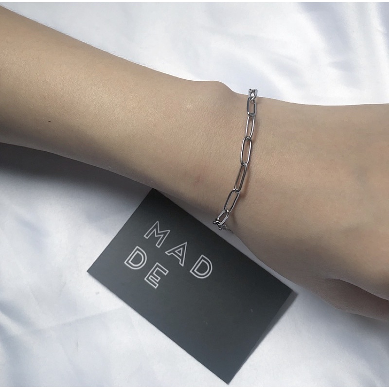 Vòng tay xích hình chữ nhật inox titan- CN chain bracelet MADDe