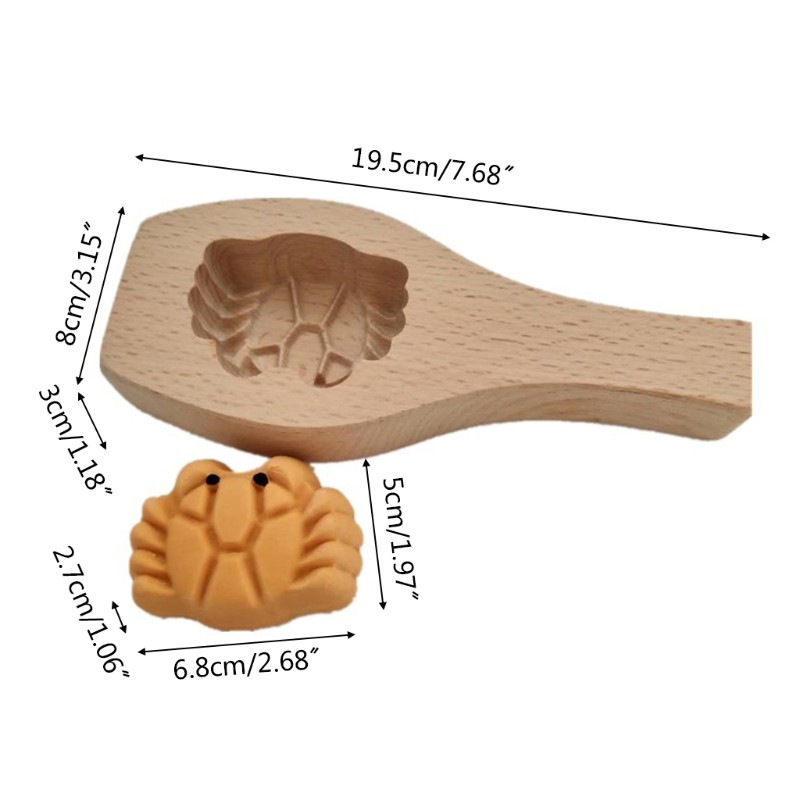 Khuôn Làm Bánh Trung Thu / Bánh Trung Thu / Bánh Quy / Bánh Trung Thu / Bánh Trung Thu / Bánh Trung Thu Bằng Gỗ Thủ Công Hình Cua Truyền Thống