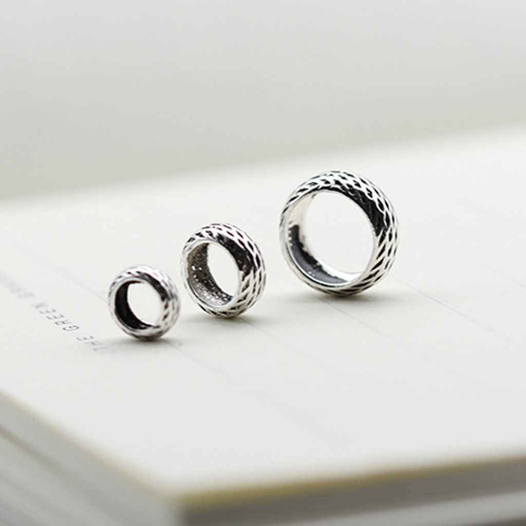 Charm bạc Mặt tròn lỗ lớn xỏ