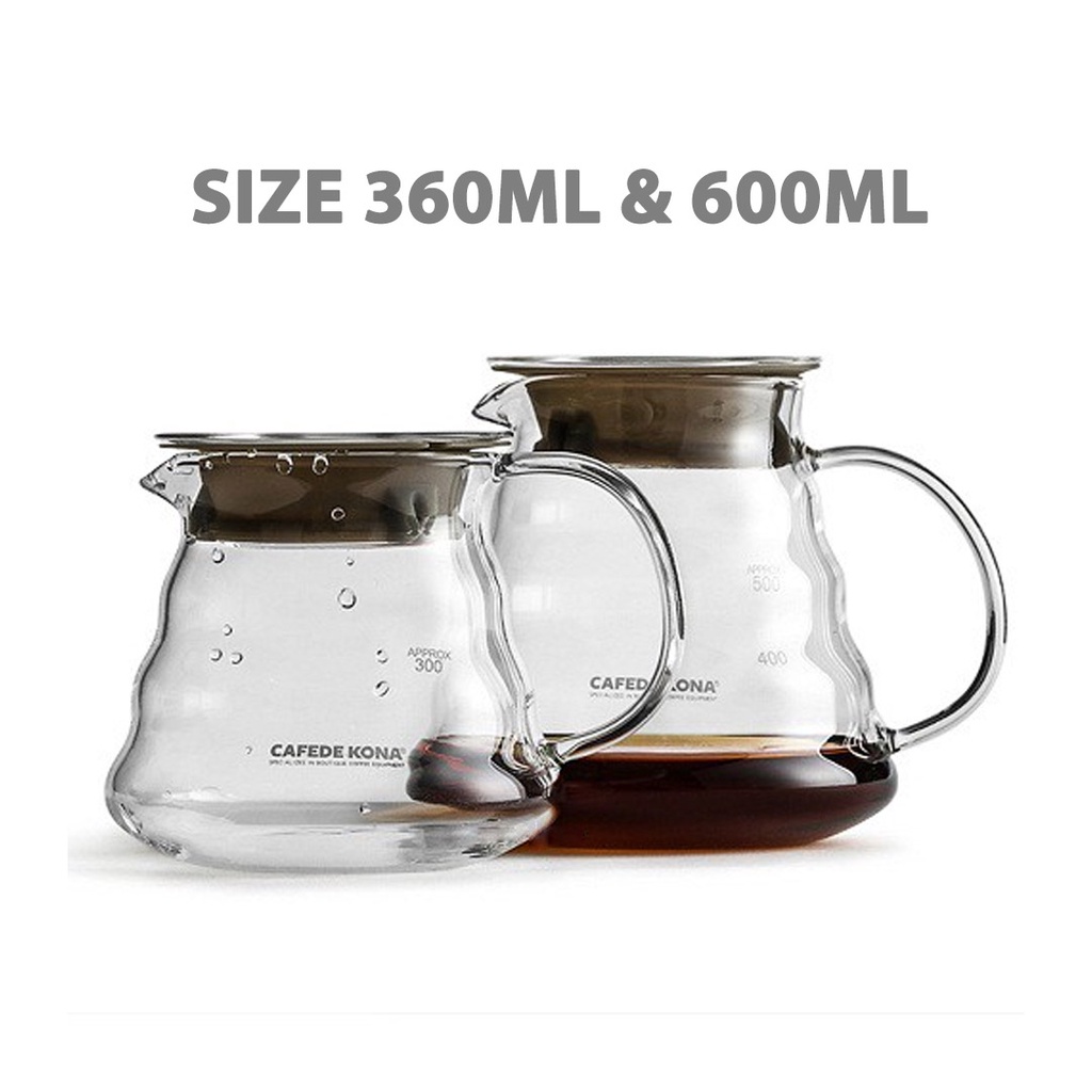 Bình thuỷ tinh đựng cà phê Cafede Kona 300ml &amp; 600ml