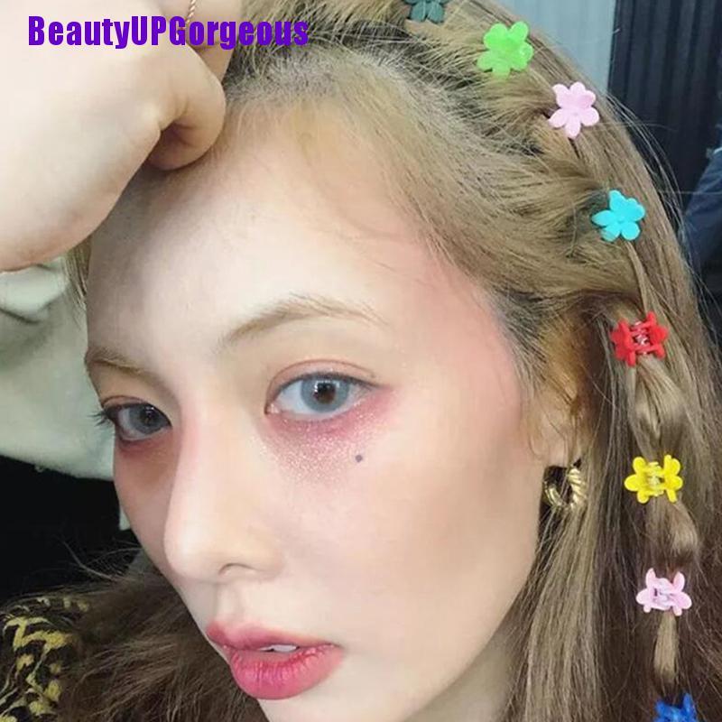 Set 10 kẹp tóc Mini hình hoa màu sắc ngọt ngào thời trang