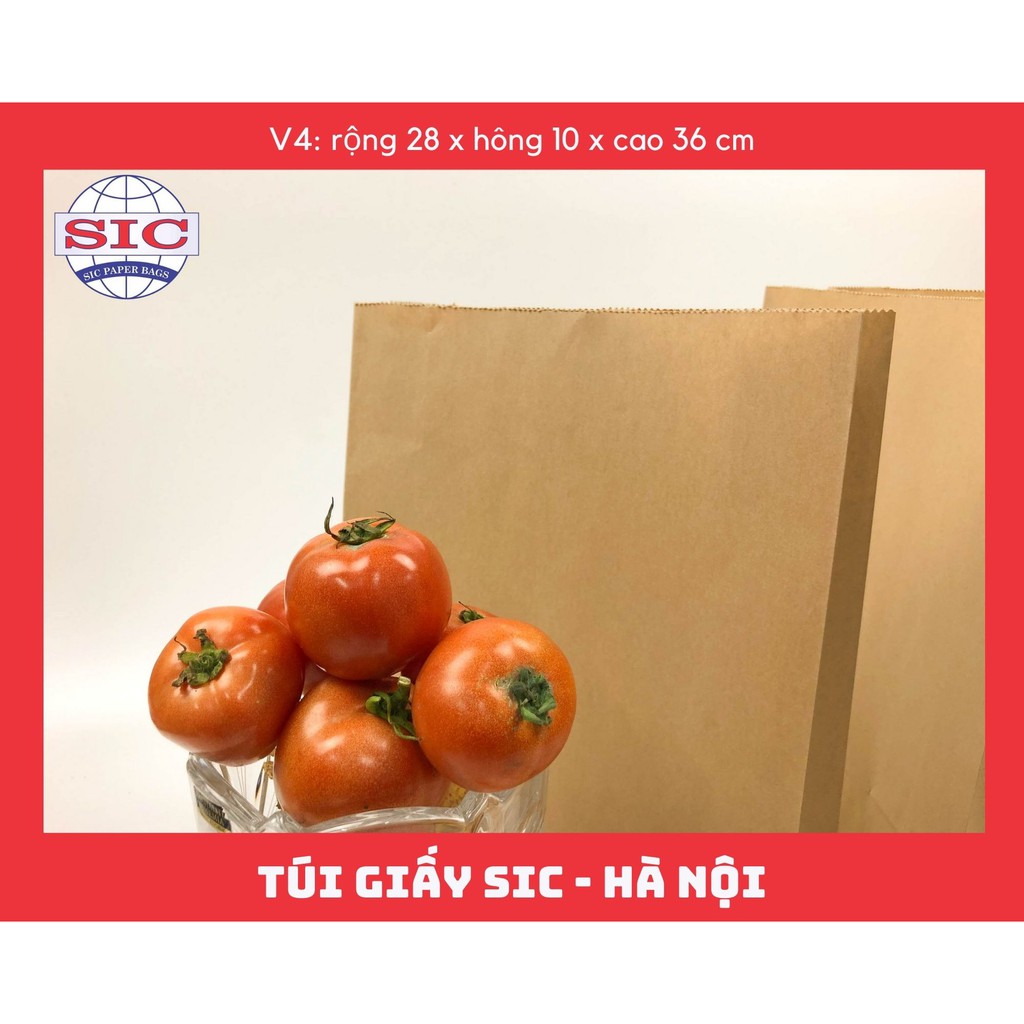 [SET 15 CHIẾC] TÚI GIẤY KRAFT XI MĂNG V4: 28x10x36 KHÔNG QUAI ( ẢNH THẬT)