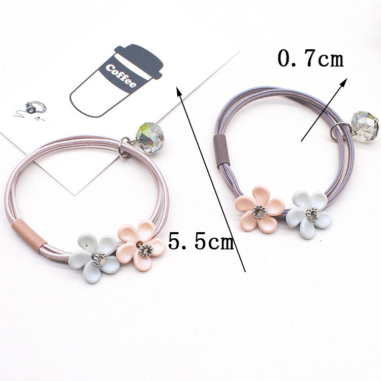 Dây buộc tóc co giãn gắn hoa phong cách Hàn Quốc thời trang cho nữ