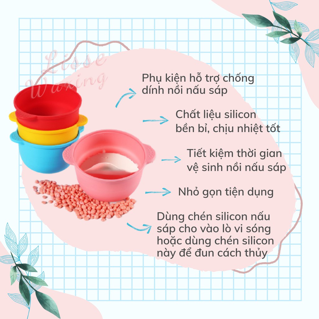 CHÉN SILICON NẤU SÁP WAX LÔNG CHỐNG DÍNH  ( LOẠI TỐT )