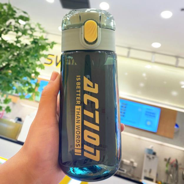 Bình Nước Thể Thao 350ml 550ml Nút Nhấn Nắp Bật Tự Động
