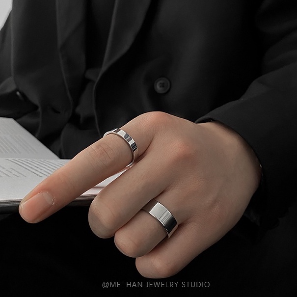 Nhẫn trơn nam nữ Plain Ring Loki Accessories thời trang thép titan không gỉ dễ phối đồ - Plain Ring