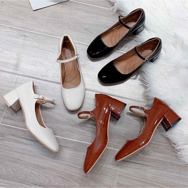 Giày cao gót nữ mũi vuông có khóa - G091