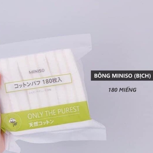 [HÀNG CHUẨN] bông tẩy trang miniso full bịch 180 miếng