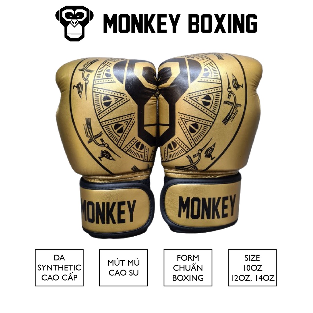 GĂNG TAY BOXING MONKEY TRỐNG ĐỒNG MÀU GOLD