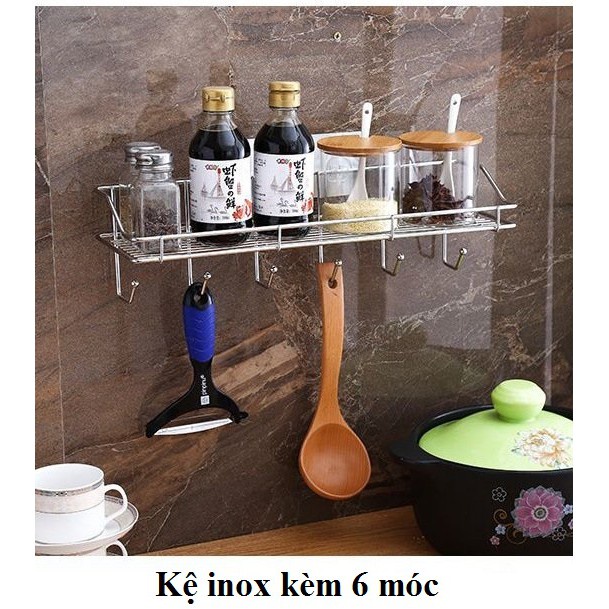 Kệ đựng mỹ phẩm treo tường, Kệ hình chữ nhật góc Inox 304 dán tường nhà tắm kèm Móc treo khăn (MP04)