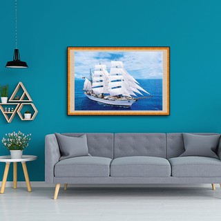 Tranh thuyền vượt biển- Tranh thuyền buồm đẹp- W798
