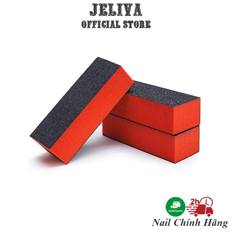 Phao dũa móng tay mịn cam Jeliva phao dũa mịn 2 mặt, độ mịn 100/180
