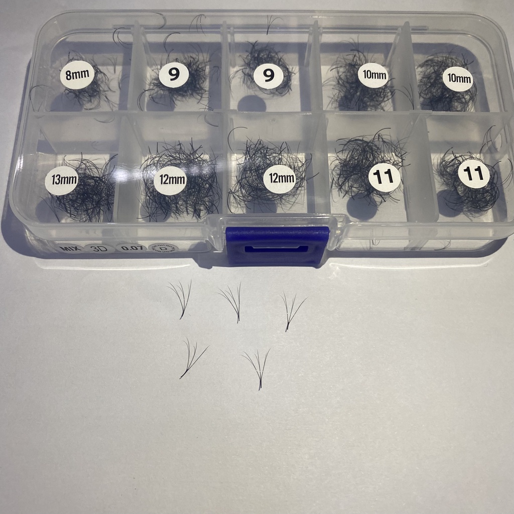 MI FAN 3D MIX (8-13) (9-15) mm _dày 0.07-CONG C-D HỘP 1000 FAN_DỤNG CỤ NỐI MI_THÚY HÀ