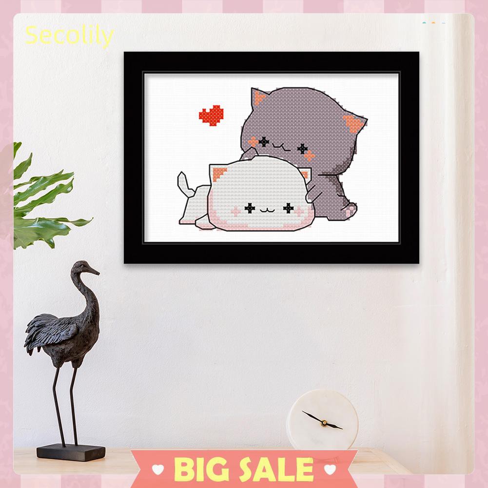 Tranh Thêu Chữ Thập 11CT 25x20cm Hình Chó Mèo