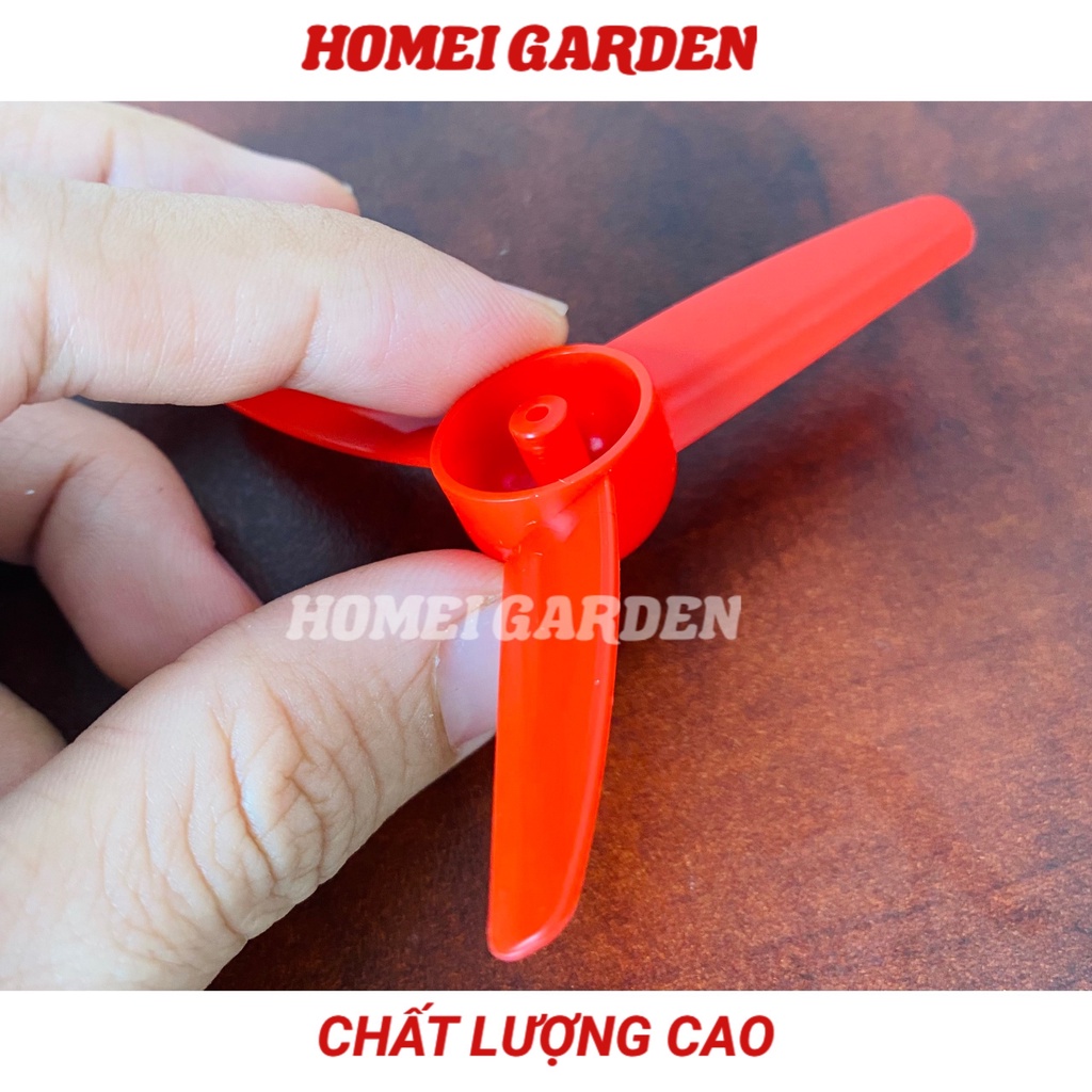 Cánh quạt ba cánh mini đường kính 80mm trục 2mm màu đỏ - HM0042