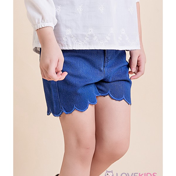 Quần short jeans chân hoa Sunshine Lovekids LK0119