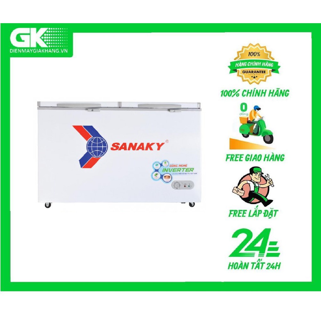 TỦ ĐÔNG INVERTER 250 LÍT SANAKY VH-2599A3 - 2 CÁNH,1 NGĂN ĐÔNG - DUNG TÍCH 208 LÍT