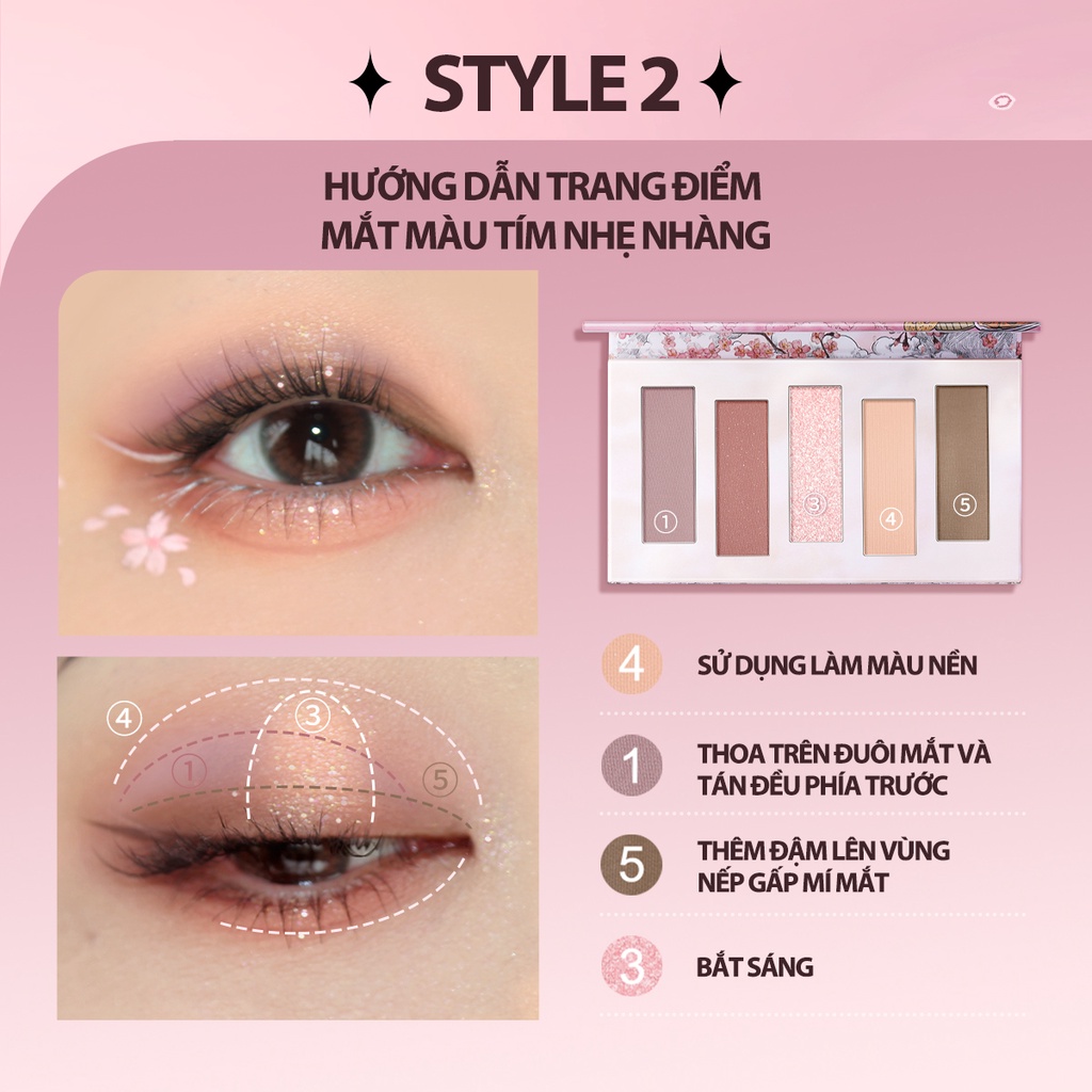 Bảng phấn mắt FOCALLURE 5 tông màu đẹp 3 kết cấu 1.8g