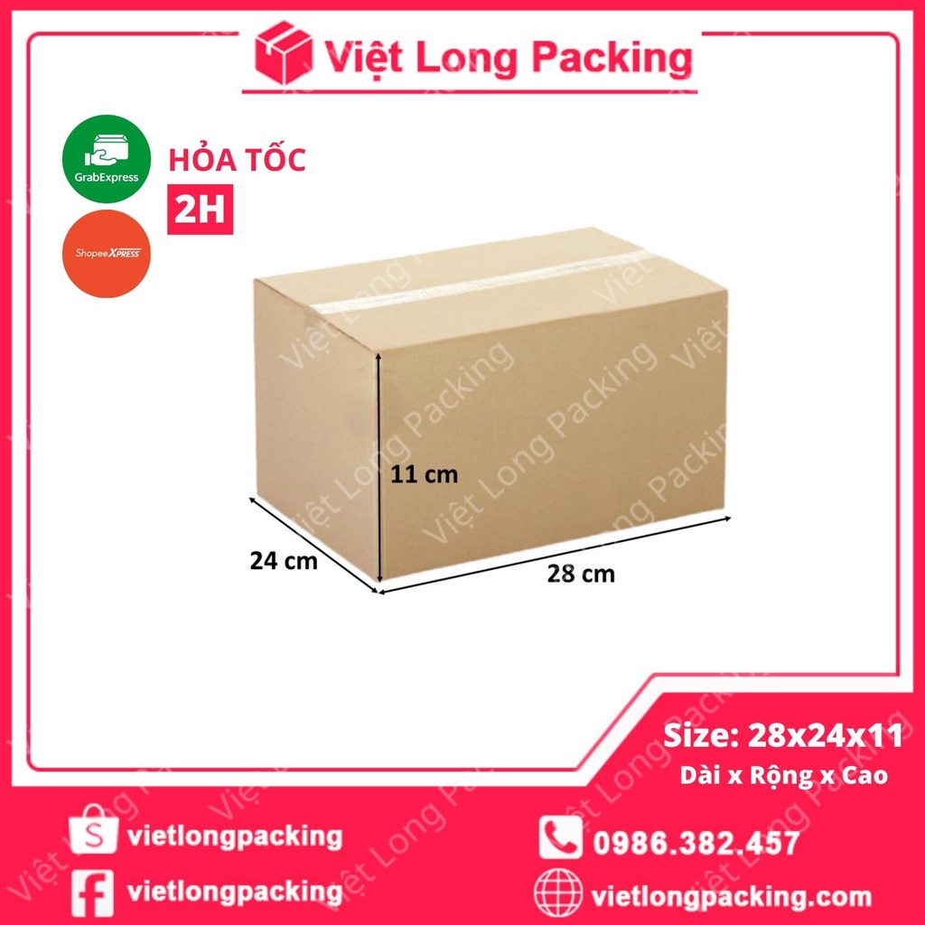 28x24x11 Hộp Carton Đóng Gói Hàng - Thùng Giấy COD