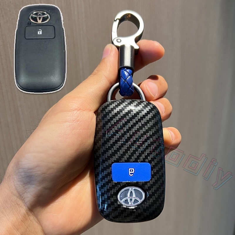 Vỏ Bảo Vệ Chìa Khóa Điều Khiển Từ Xa Bằng Sợi Carbon Cho Xe Hơi Toyota Veloz Raize Avanza 2022 1 / 2 / 3 / 4 Nút Toyota Veloz Raize Avanza 2022 hộp đựng chìa khóa