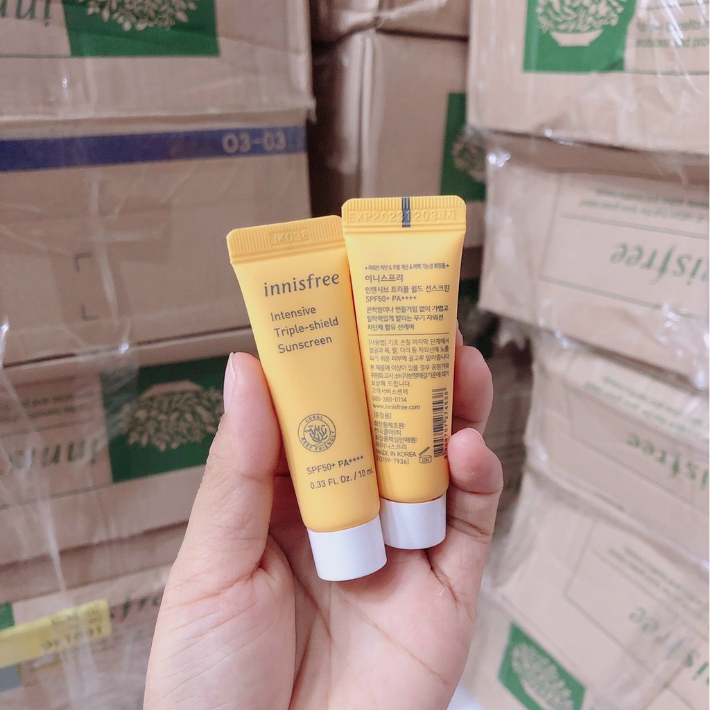 Kem Chống Nắng Innisfree Cho Da Khô Thường Intensive Triple Shield Sunscreen Mini 10ml