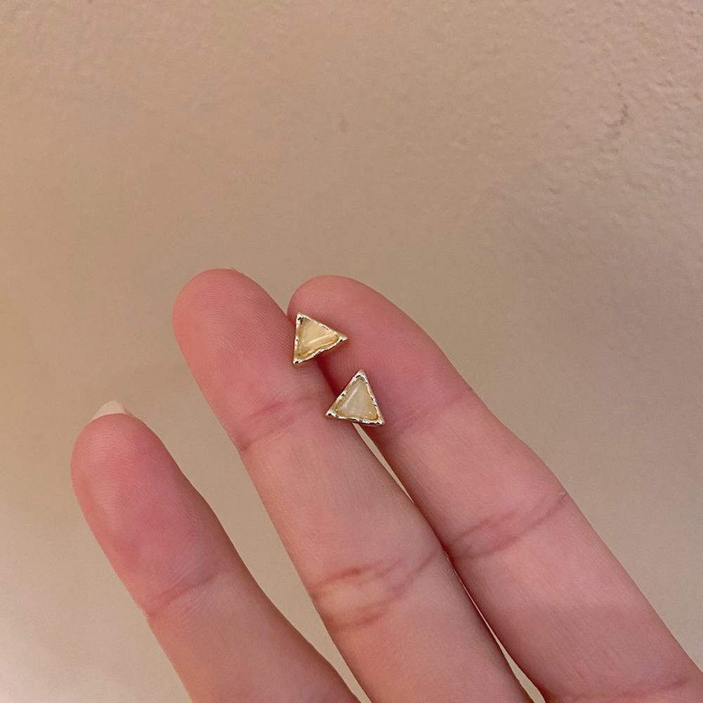 Set 3 đôi bông tai mini hình trái tim/hình học đính ngọc trai nhân tạo thời trang cho nữ