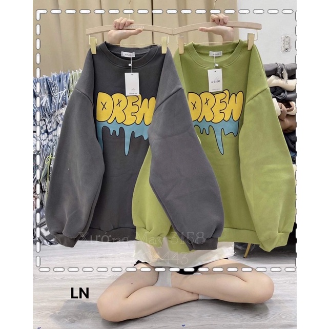 Áo nỉ bo cotton DREW chảy mực LN12