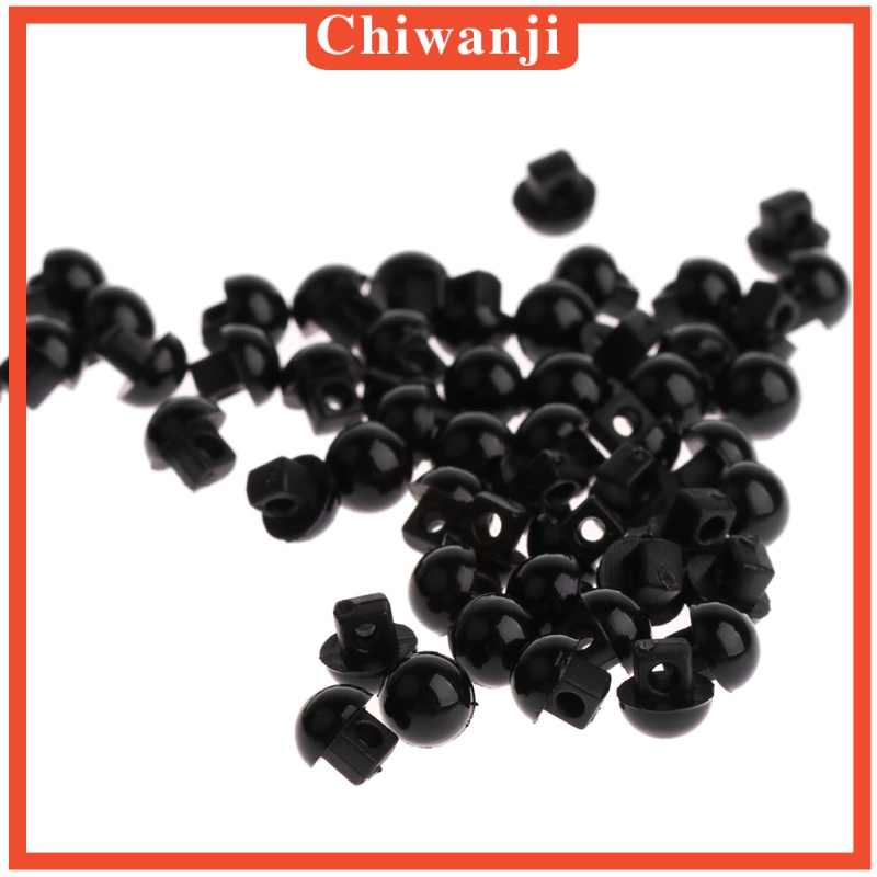 Set 100 Nút Tròn Màu Đen Hình Nấm 6mm Dành Cho Búp Bê
