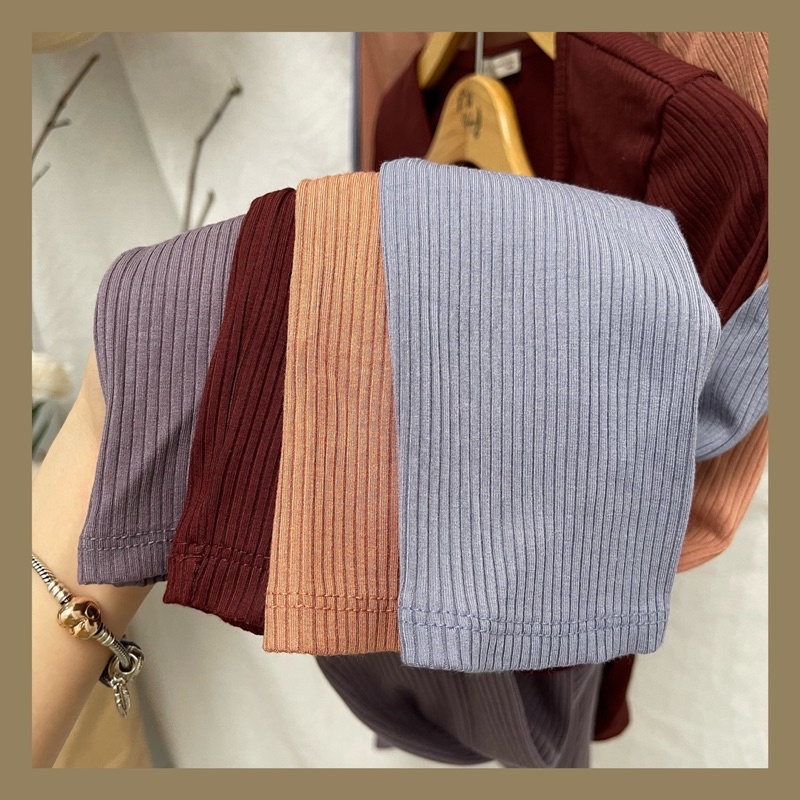 Áo CropTop Tay Dài Cổ V Xoắn Ngực ACTIVE USA