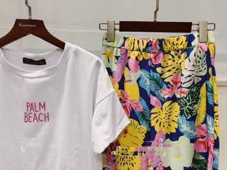 Set quần hoa áo thun zara