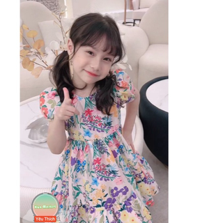 Váy babydoll bé gái sắc màu 9-19kg 🌸thô mềm mịn🌸 váy nơ cho bé gái