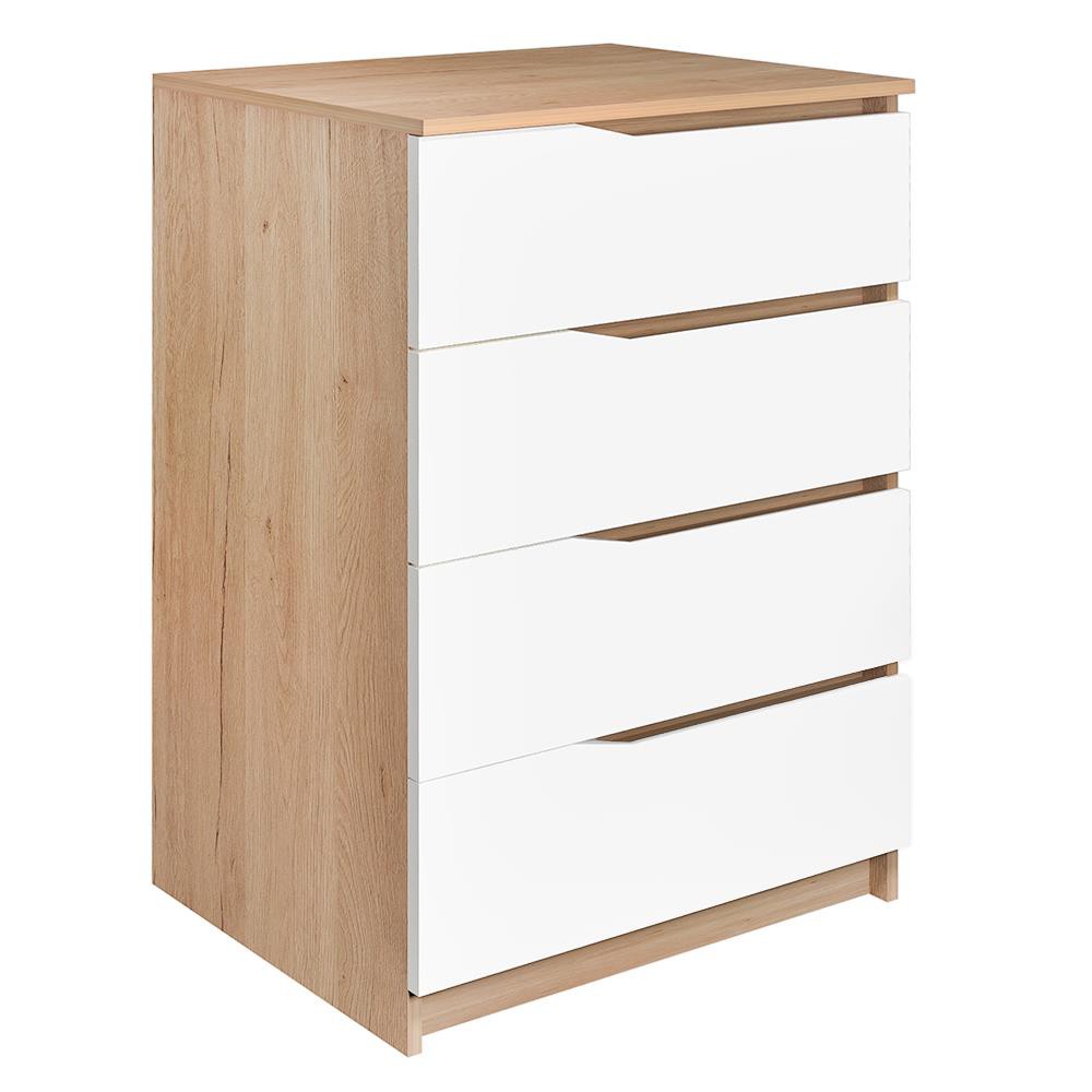 HomeBase by HomePro Thailand FURDINI Tủ gỗ 4 ngăn Thái Lan W59xD39xH89CM màu trắng/gỗ sồi | BigBuy360 - bigbuy360.vn