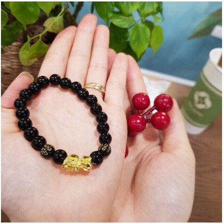 Vòng tay đen mix tỳ hưu phong thuỷ, chiêu tài hút lộc, độ bình an