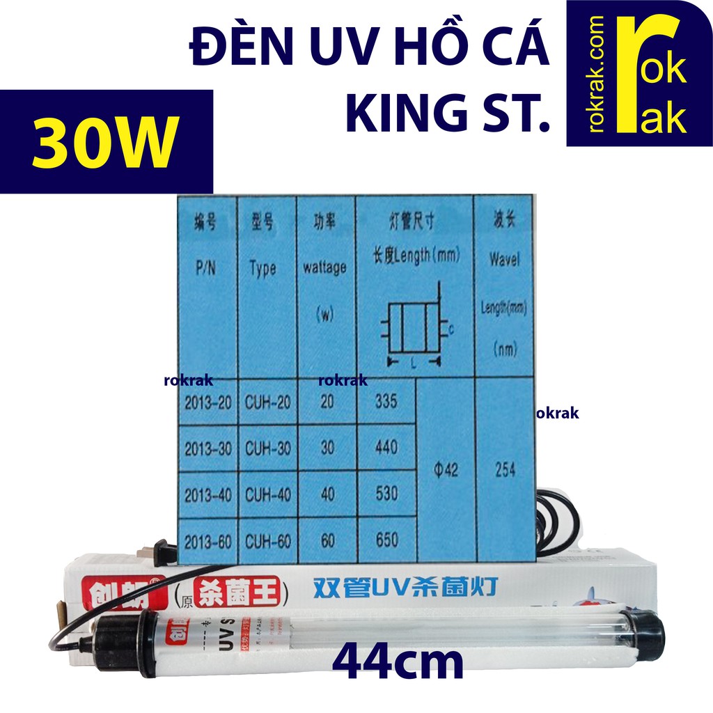 GIÁ SỈ-Đèn UV hồ cá King St. 30W 40W dùng cho hồ ngoài trời