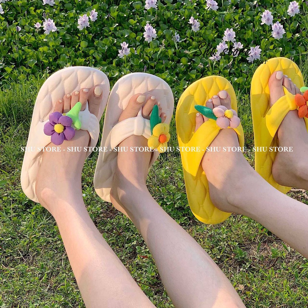 SHU STORE | DÉP CAO SU KẸP NGÓN GÀI HOA MANG ĐƯỢC 2 KIỂU DÉP ĐI MƯA MÀU SẮC XINH XẮN THỜI TRANG