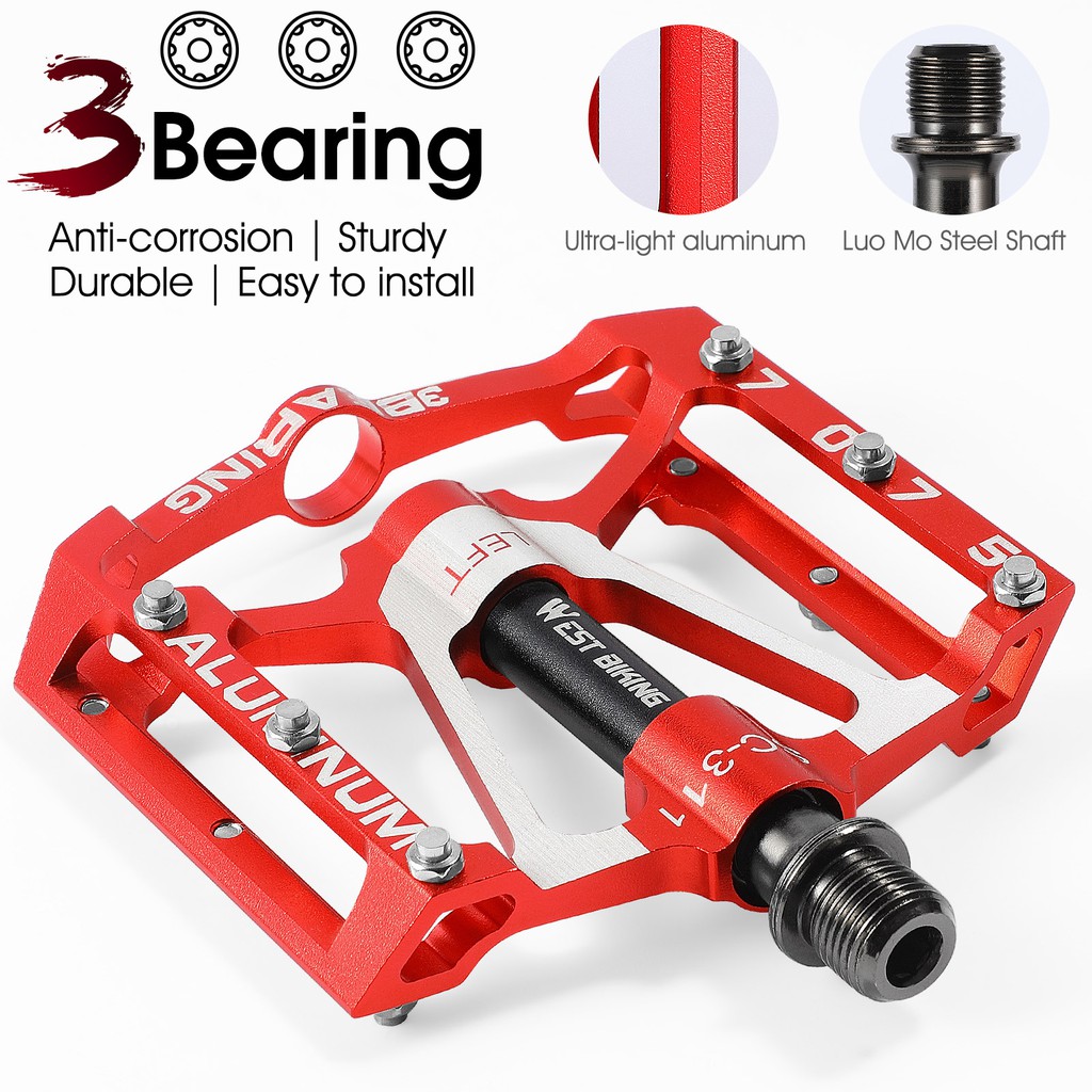 WEST BIKING Bàn Đạp 3 Bạc Đạn Bằng Nhôm Chất Lượng Cao Cho Xe Đạp Leo Núi