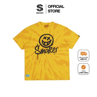 Áo thun cotton nam nữ Unisex form rộng tay lỡ, local brand chính hãng - "SMILEY" TIE DYE