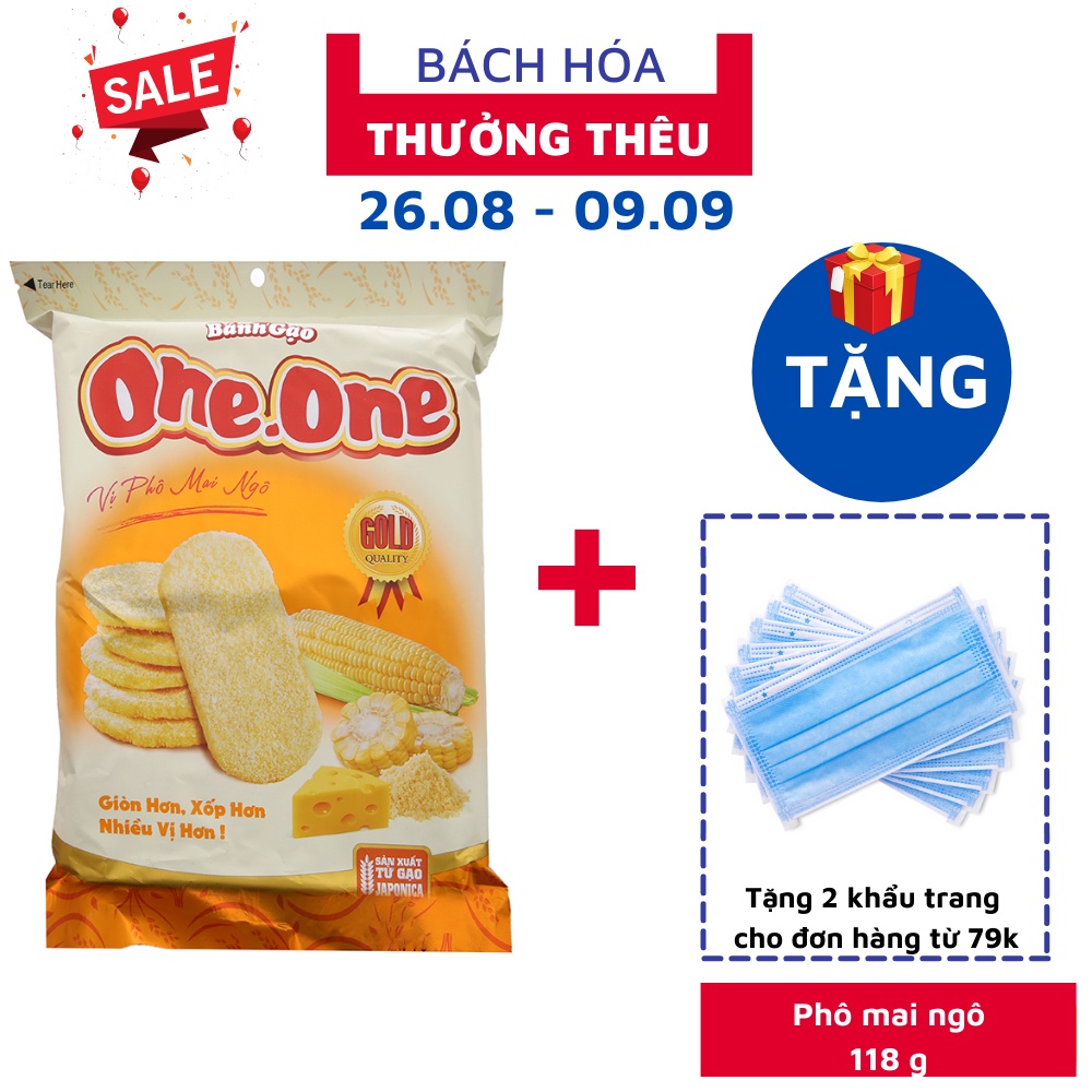 Bánh gạo ngọt vị phô mai ngô One One gói 118g