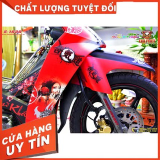 Tem Trùm Xe Sirius Samurai Đỏ Đen Trắng