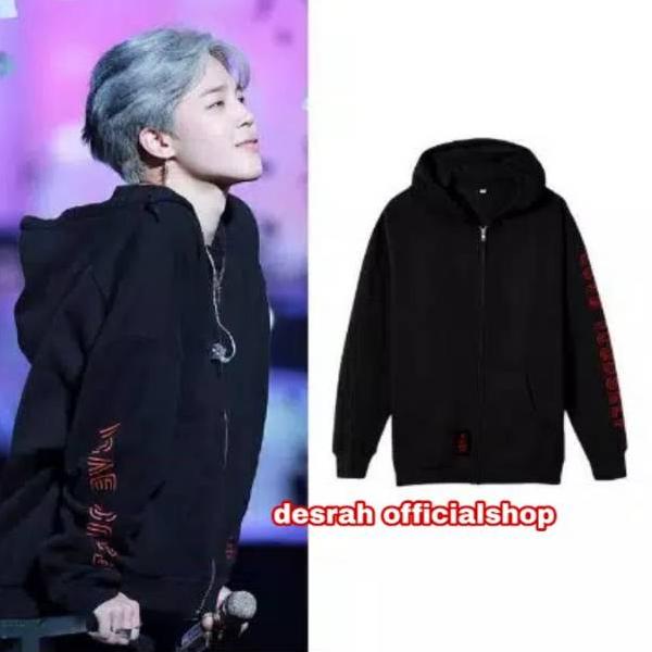 Áo Khoác hoodie Có Khóa Kéo In Tên Các Thành Viên Nhóm Nhạc BTS LOVE YOURSELF JIMIN JHOPE SUGA RM V JK