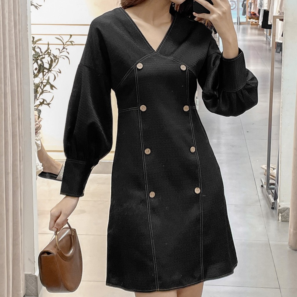 Ceci Cela - Đầm Tay Dài Cổ V Ceva