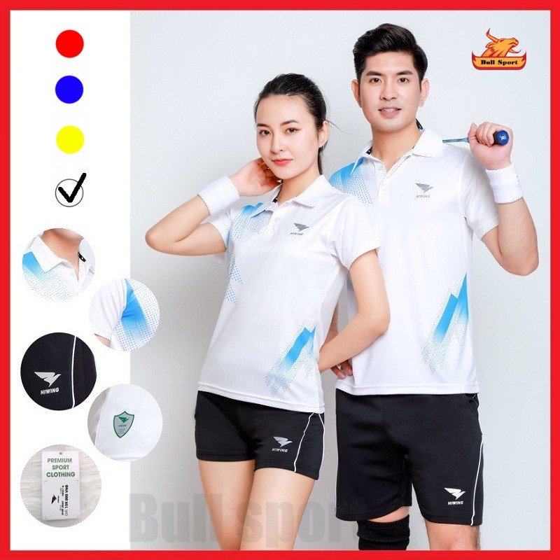 Áo cầu lông 💎𝗙𝗿𝗲𝗲 𝘀𝗵𝗶𝗽💎 áo cầu lông nam nữ Hiwwing W1 - Bull Sport VN