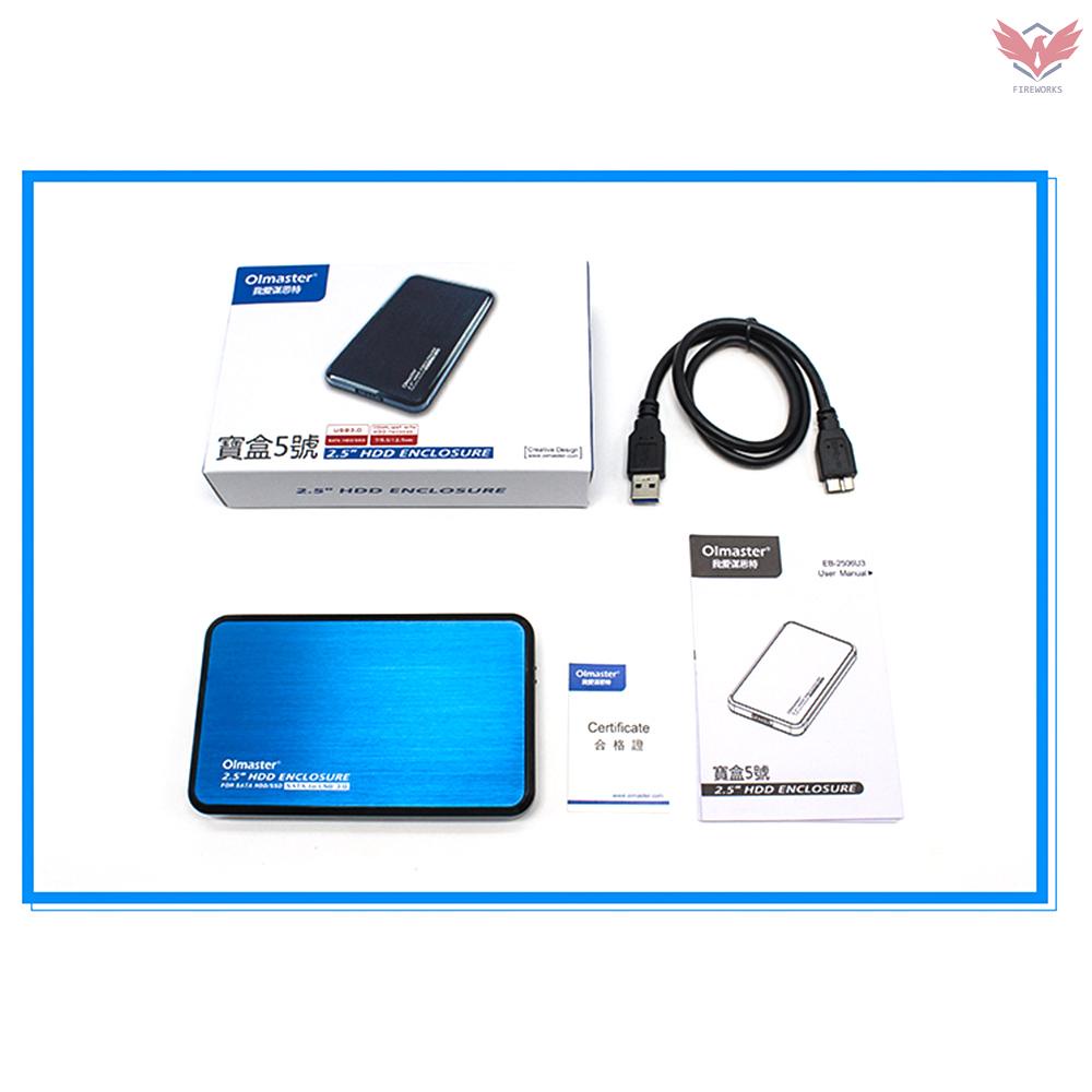 Fir Professional High-quality USB 3.0 SATA HDD Hard Disk Box 2.5 Inch