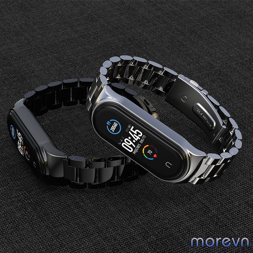 Dây đeo kim loại mắt to CS Mi band 4, mi band 3 Mijobs - dây đeo thay thế  kim loại miband 4, miband 3 viền cong CS