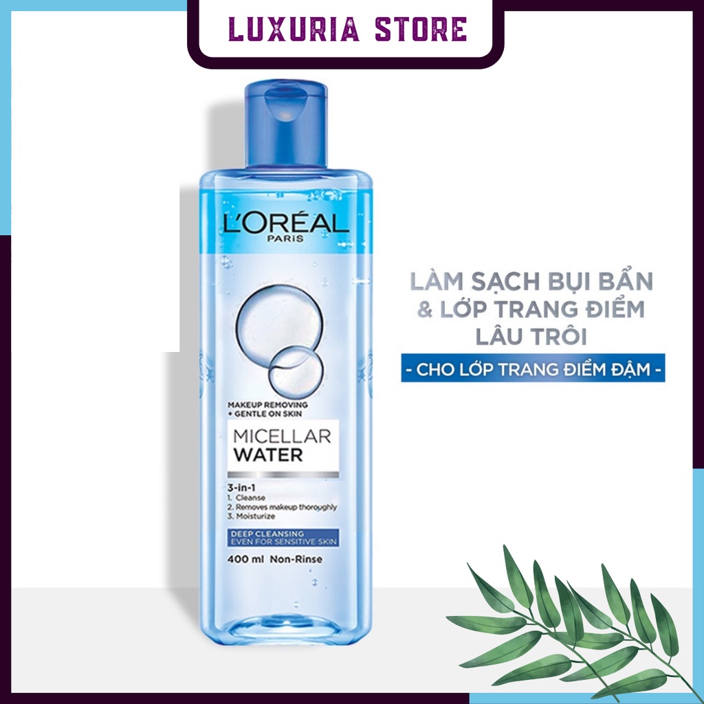 Nước tẩy trang Loreal, nước tẩy trang L'Oreal Paris 3-in-1 Micellar Water 400ml | BigBuy360 - bigbuy360.vn