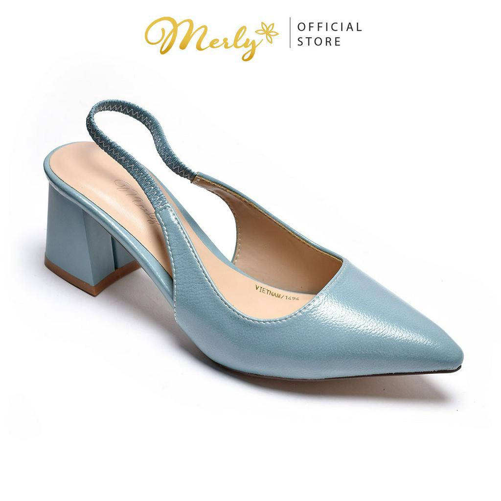 Giày Slingback cao gót Merly 1494, Giày sandal nữ size lớn