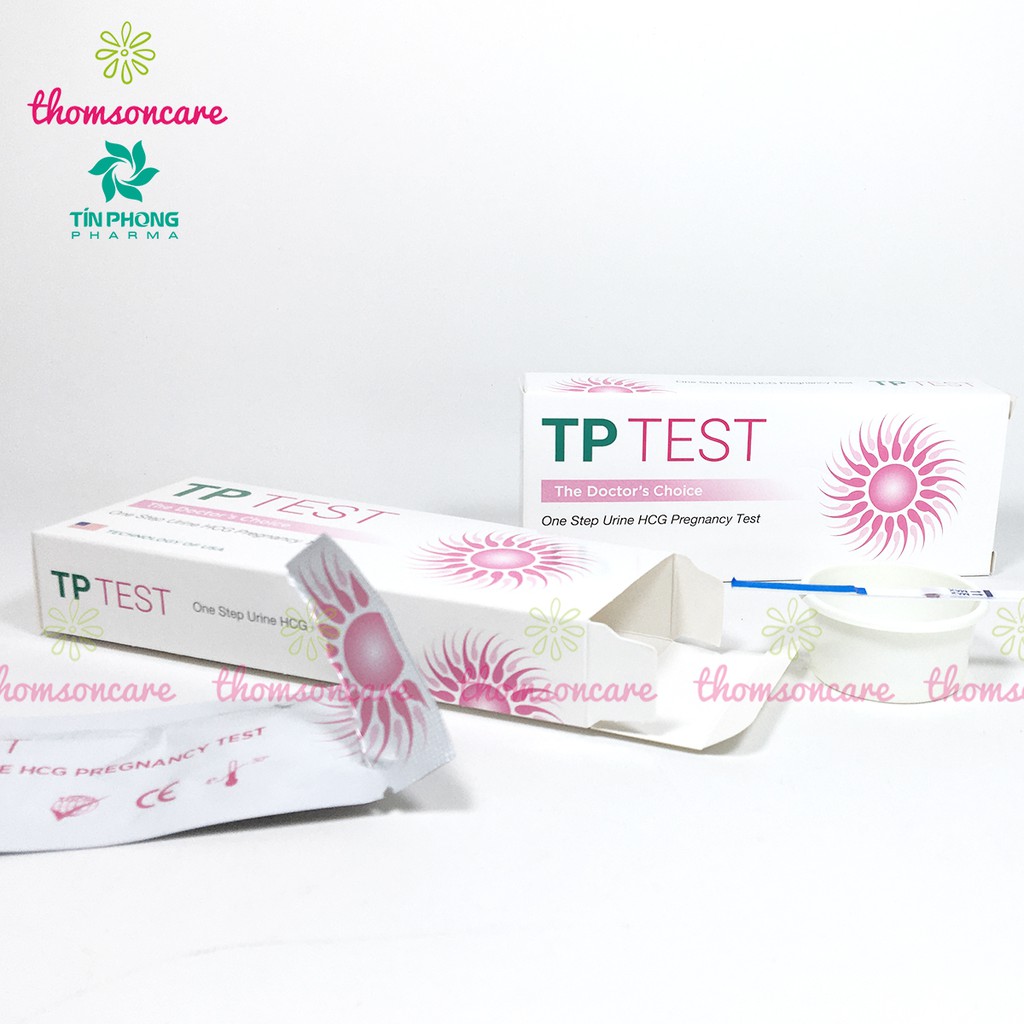 Que thử thai nhanh TP Test - Giao hàng kín đáo, che tên, test thai nhanh bản to 5mm, chính xác